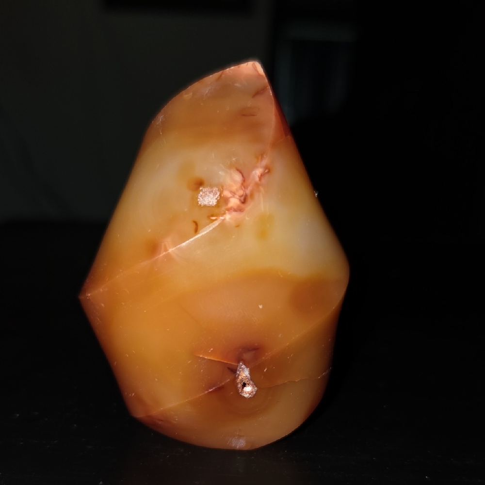 Carnelian Agate Flame Natural Stone Crystal Carving NEW